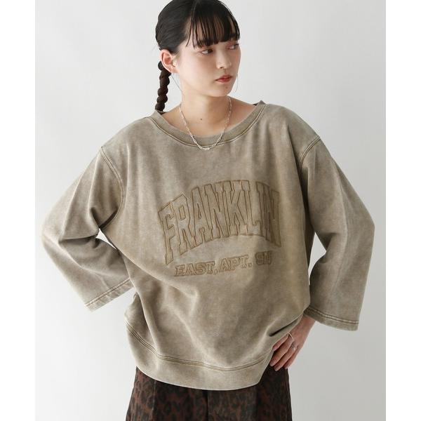 トレーナー スウェット カレッジロゴ刺繍ピグメントプルオーバー レディース