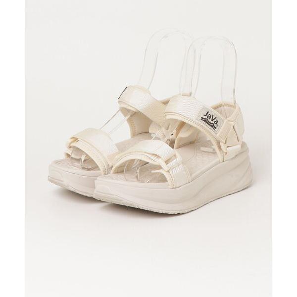 「Java」 フラットサンダル 23.5cm アイボリー レディース