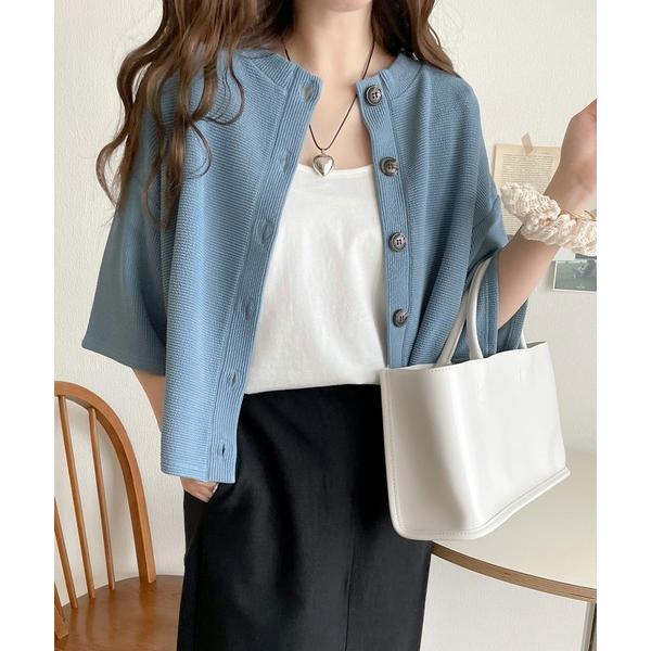 「Java」 カーディガン LARGE ブルー レディース