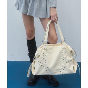 トートバッグ 「1泊2日対応」スタッズ付きトートBAG/studded tote bag レディース