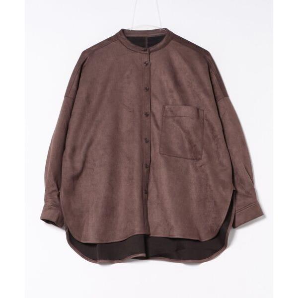 ブラウス シャツ スウェードタッチカットソーオーバーサイズシャツ レディース