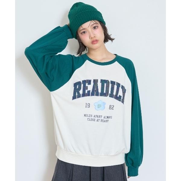 トレーナー  「7days」ラグランチェックロゴトレーナー キッズ 子供服 女の子