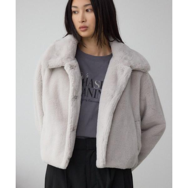 ブルゾン アウター スタンド2WAYファーショートコート レディース