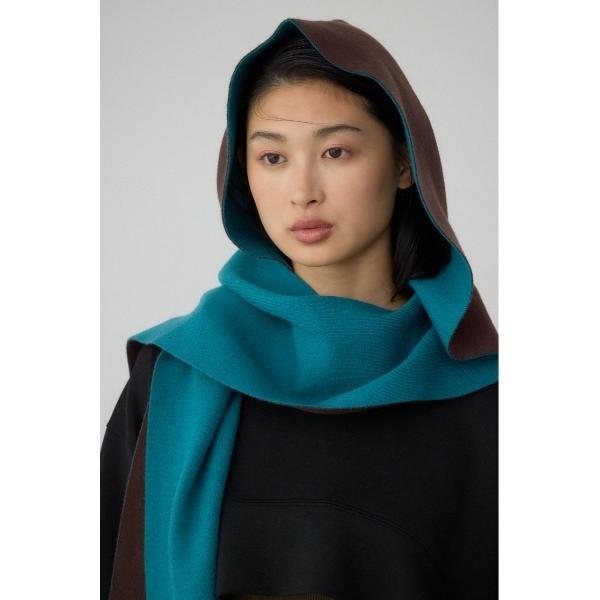 ストール マフラー 「PLUS」リバーシブルフーディーマフラー レディース