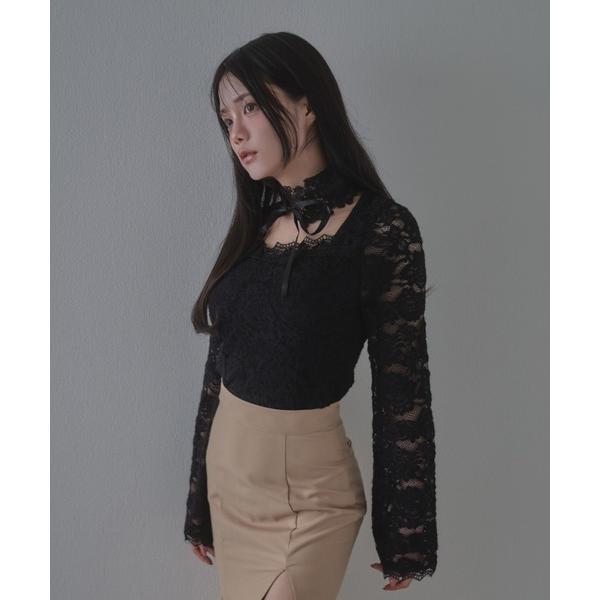 flower lace serica ribbon tops / フラワーレースセリカリボントップス...