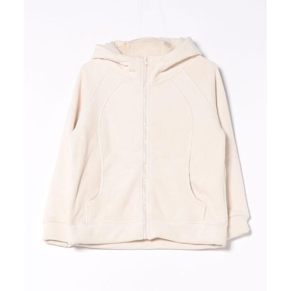 パジャマ ルームウェア スタンドカラー ジップアップ パイピング フリース パーカー レディース