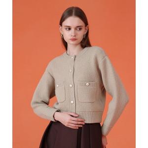 カーディガン ウールブークレブルゾン カーディガン レディース