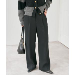 スラックス パンツ TRタックストレートパンツ レディース