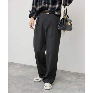 スラックス パンツ 「手洗い可」起毛タックテーパードパンツ レディース