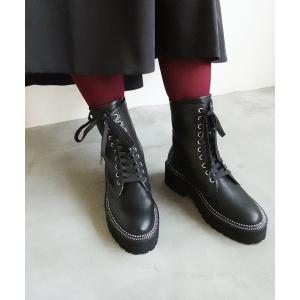 ブーツ レースアップボリュームソールブーツ レディース