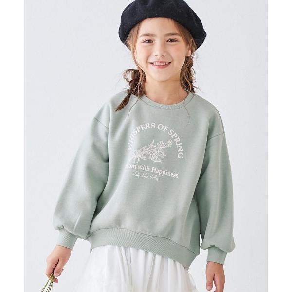 トレーナー  デビラボ ガールズ プリント ボリュームスリーブ 裏起毛トレーナー キッズ 子供服 女...