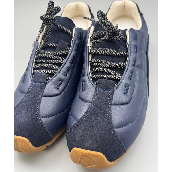 スニーカー スタイリッシュなフォルムレザースニーカー レディース