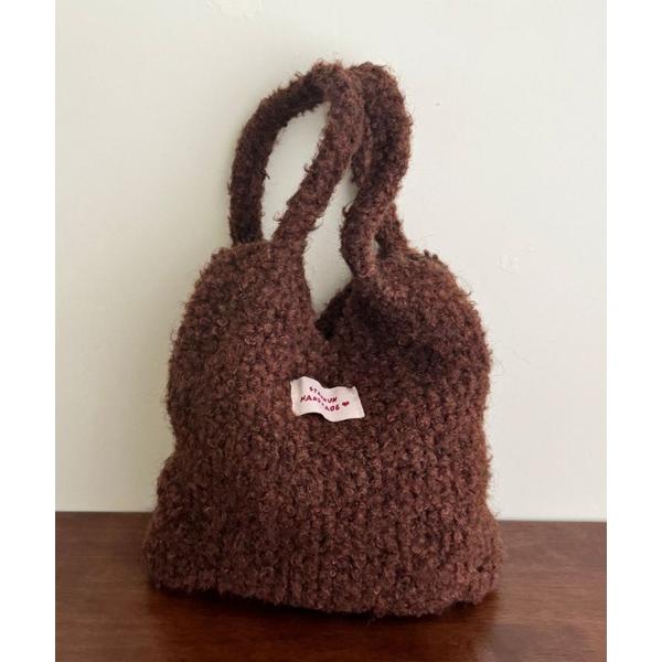 トートバッグ ふわもこニットバッグ レディース