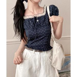 ブラウス シャツ 「ZOZOTOWN限定」シュシュ付きドットブラウス レディース