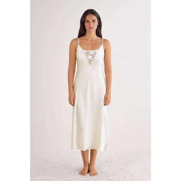 インナーシャツ 肌着 All About Flowers シルク ロングスリップ レディース