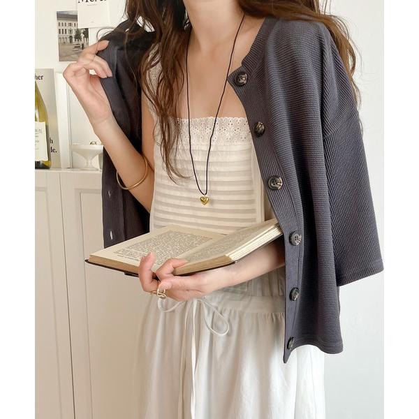 「Java」 カーディガン MEDIUM チャコールグレー レディース