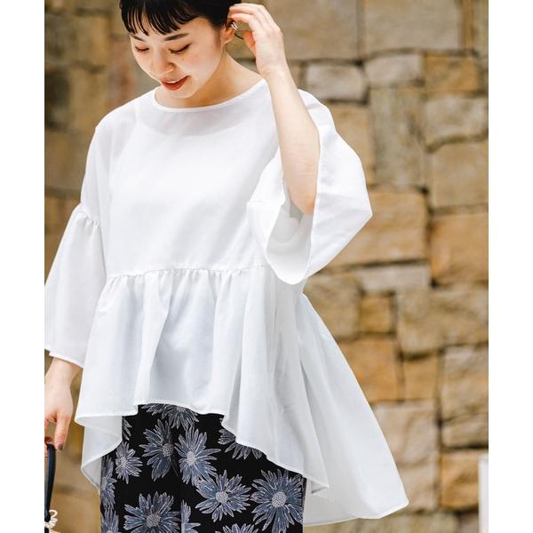 「ITEMS URBANRESEARCH」 半袖ブラウス FREE オフホワイト レディース