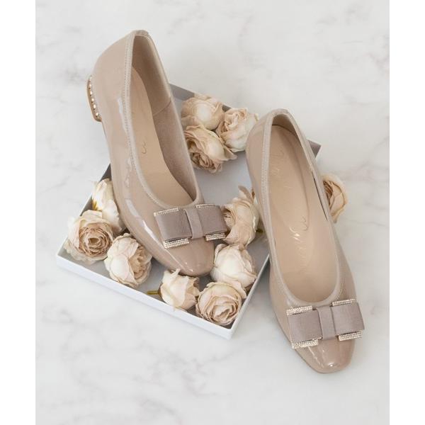 パンプス 「Bridget Birkin」ヒールビジューリボンパンプス(551042)