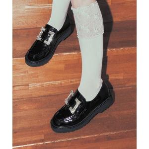 ローファー 「Bridget Birkin」撥水スクエアビジューローファー(551651) レディース