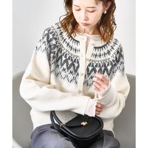 カーディガン ノルディック柄カーディガン レディース