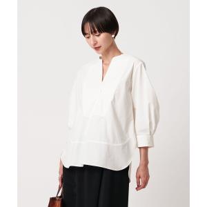 ブラウス シャツ オックス コンビ シャツ ブラウス ‐ウォッシャブル‐ レディース