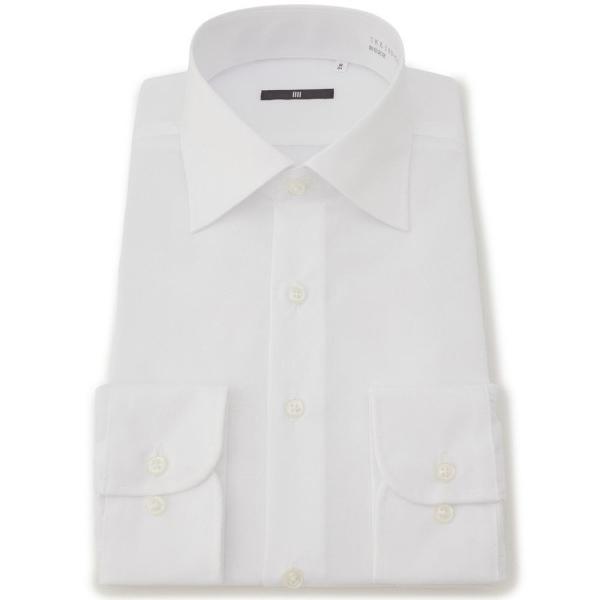 フォーマル シャツ 「形態安定」「長袖」「BLACK LINE」ワイドカラードレスワイシャツ/ホワイ...