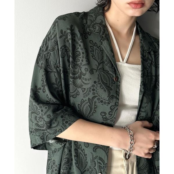 「Java」 ドルマンスリーブシャツ LARGE グリーン レディース