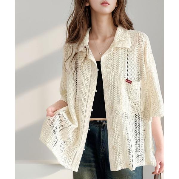 「Java」 半袖シャツ LARGE アイボリー レディース