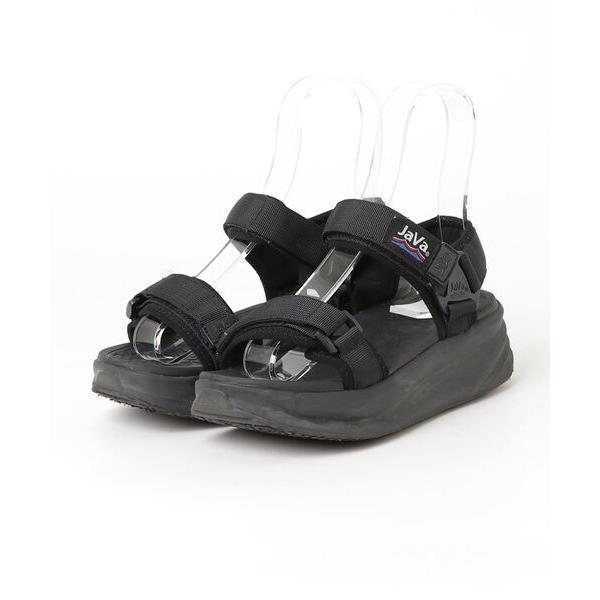 「Java」 フラットサンダル 23.5cm ブラック レディース