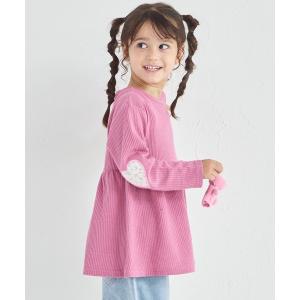 tシャツ 「軽ふわっふる」ワッフル アソートパッチ ペプラム トップス キッズ 子供服 女の子