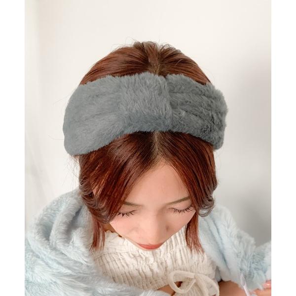 ヘアバンド ふわふわ ファーリボン ヘアバンド