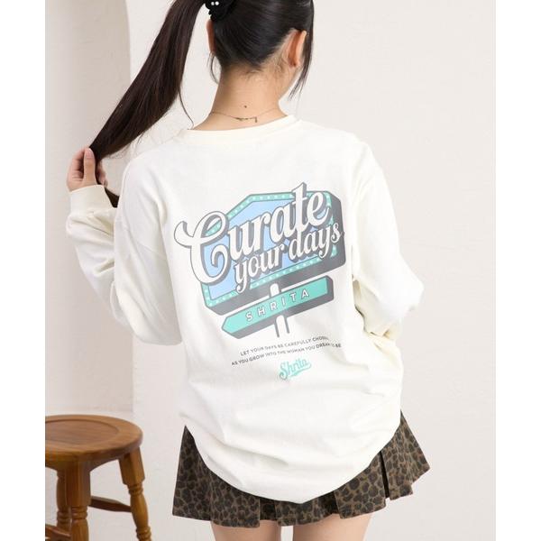 tシャツ ダイナープリントチュニックロンT キッズ 子供服 女の子
