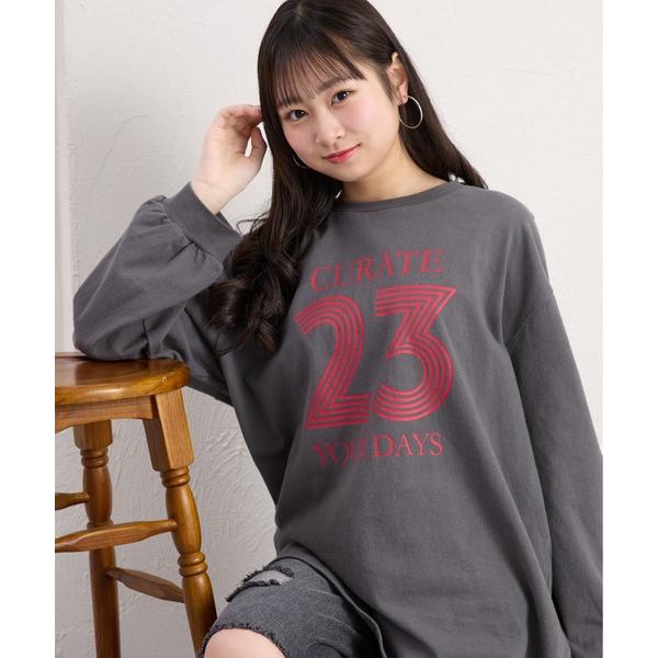 tシャツ ナンバリングチュニックロンT キッズ 子供服 女の子