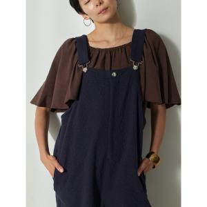 サロペット オーバーオール ジャガードフラワーオーバーオール レディース