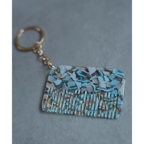 キーホルダー ミックスカラーコームチャーム