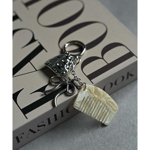 キーホルダー リボン＊ハートコームチャーム