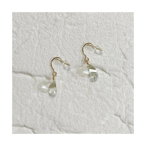 ピアス 「mastea」14KGF/グリーンアメジストツイストドロップピアス(MA) レディース