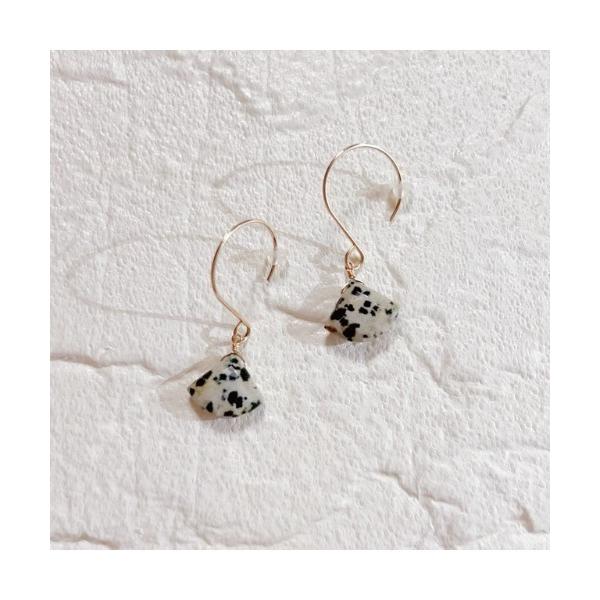 ピアス 「mastea」14KGF/ダルメシアンジャスパービッグフックピアス(MA) レディース