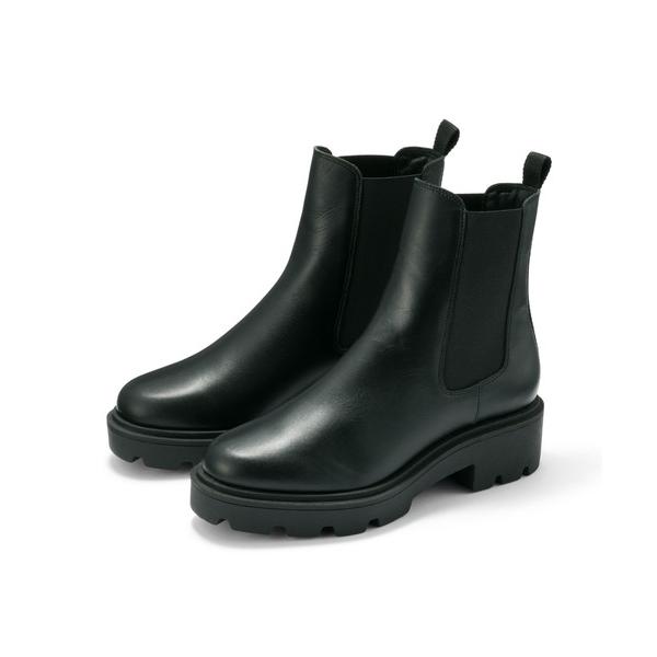 ブーツ 婦人　レザーチェルシーブーツ レディース