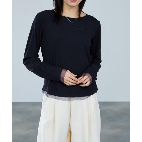 tシャツ milli de l'air  チュールトリムテレコロンT レディース