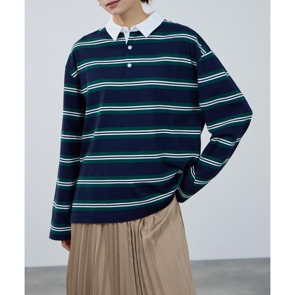 ポロシャツ ポロ milli de l'air イレギュラー ボーダーラガーシャツ レディース