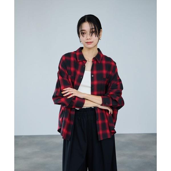ブラウス シャツ milli de l'air オンブレーチェックシャツ レディース