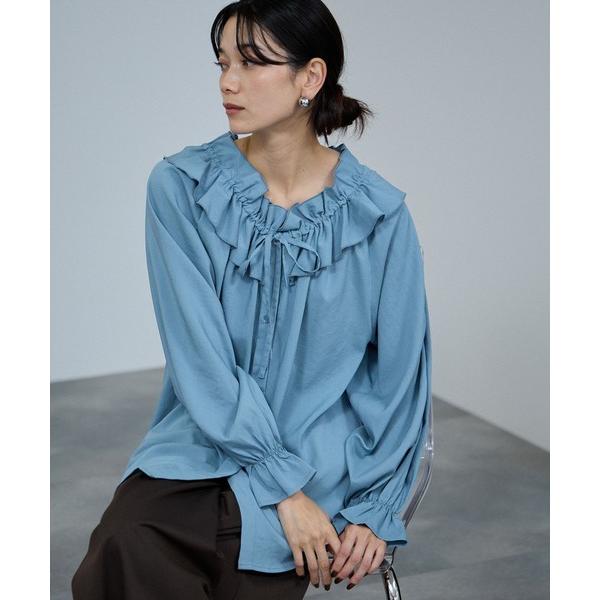 ブラウス シャツ milli de l'air フリルネックボウタイブラウス レディース
