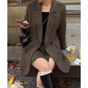 セットアップ ジャケット+スリットミニスカートset レディース