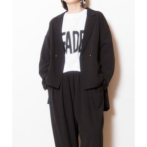 ジャケット テーラードジャケット バックタックダブルブレストジャケット レディース