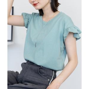 tシャツ フレンチスリーブTシャツ 袖フレア カットソー きれいめ　大きいサイズ 夏服 レディース