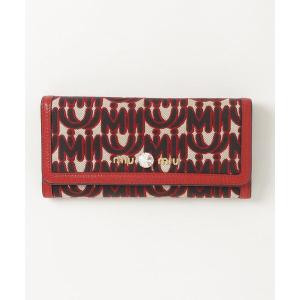 「miu miu」 マドラス 二つ折り 長財布 - レッド レディース