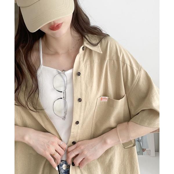 「Java」 半袖シャツ X-LARGE サンドベージュ レディース