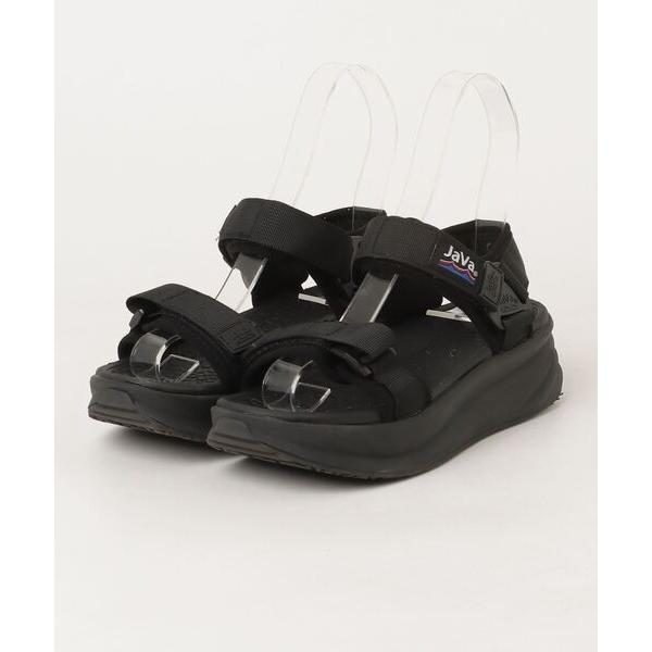 「Java」 フラットサンダル 23.5cm ブラック レディース