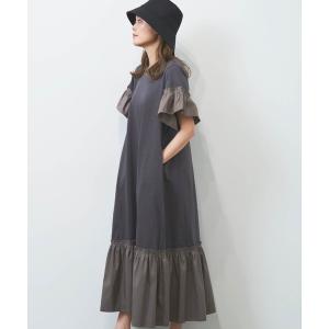 「HERENCIA」 半袖ワンピース MEDIUM チャコールグレー レディース